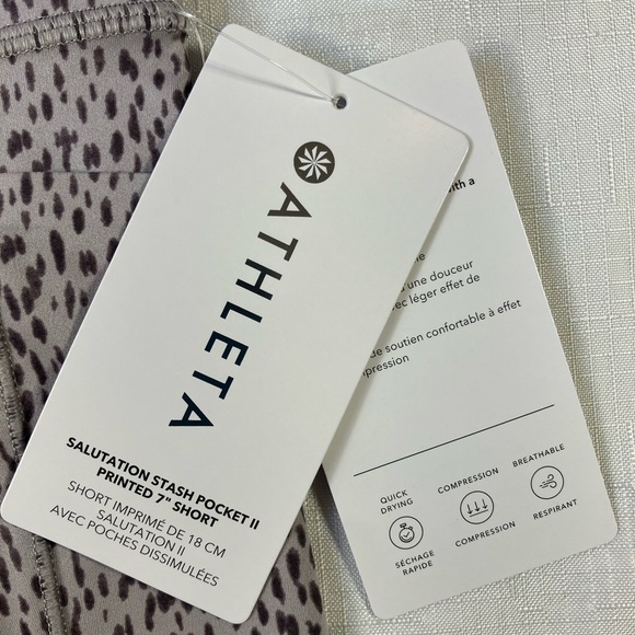 NWT Athleta Salutation Stash Pocket II Printed 7" Short, Size XS - Picture 9 of 12